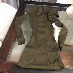 Sweater dress off the shoulder